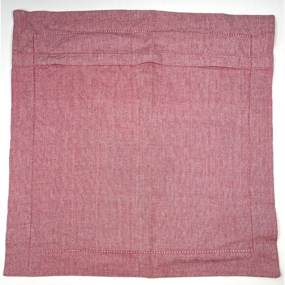 ELISABETH YORK 20"x20" Red Linen Hemstitch Throw PILLOW SHAM Case NWT NEW - Picture 3 of 6